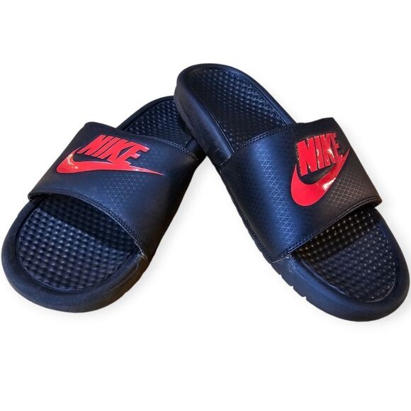 Nike Black Red Slides Womens 10 - Picture 6 of 6